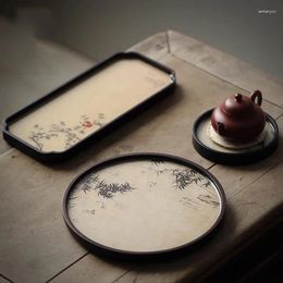 Tea Trays Home Office Tray Modern Coffeeware Teaware Luxury Vintage Bamboo Kitchen Plate Bandeja De Madera Tools Accessories