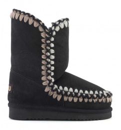 Boots eskimo 24 3D overstitch women snow sheepskin handmade weave wool flat ladies ankle boot 2210139195963