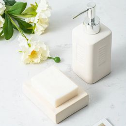 Simplified Korean Soap Dispenser Ceramic White Soap Dispenser Bathroom Kitchen Liquid Soap Dish for Hand soap shower gel shampoo