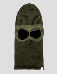Goggle Balaclava Extra Fine Merino Wool Beanie Knit Hat Men Cap Outdoor Windbreak Hood Retains Heat Skull Caps Black Army Green3413209
