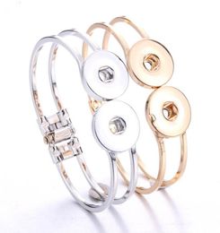 2021 Snap Button Bracelet Fit 18mm Jewelry 2 Charms Silver Gold for Women Men fashion62032296776977