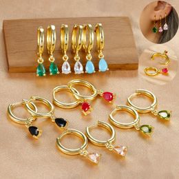 Hoop Earrings Design Stainless Steel Water Drop Small Women Multicolor Pendant Cartilage Piercing Earring Wedding Jewellery