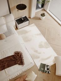 Cream Style Living Room Sofa Carpets Creativity Beige Bedroom Bedside Carpet Plush Soft Cloakroom Rugs Non-slip Coffee Table Rug