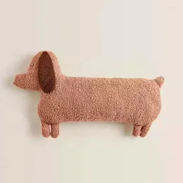 Pillow Cosy Desgin Teddy Fleece Long Dog Shape Decorative Love Gift Soft Chic Warm Aesthetic Spine Lumbar Cojines