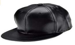 PU Leather Baseball Cap Sport Hats Black Snapback 10pcslot 03160637