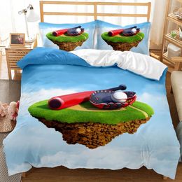 Bedding Sets Baseball Sports Series Pictures Quilt Cover Pillow Case Family 2 / 3P Large Bed Set