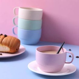 Milk Cup European-style Coffee Mug Eco-friendly Wheat Milk Cup Milk Breakfast Tea Mug Mug Simple Drinking Cup Coffee Cups
