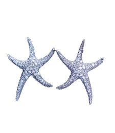 Starfish Style Earring White Gold Filled 5A clear Diamond Cz Engagement wedding Stud Earrings for women festival Gift8723942