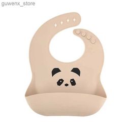 Bibs Burp Cloths Baby Silicone Bibs Waterproof Feeding Bib Adjustable Infant Girl Boy Bibs Easy Clean Children Feeding Accessories Y240412Y24041785JK