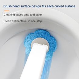 Disposable Toilet Brush With Cleaning Liquid Wall-Mounted Cleaning Tool For Bathroom Replacement Brush Head Bathroom Accessories