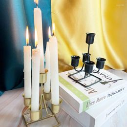 Candle Holders European Style Vintage Metal Pillar Long Holder Iron Art Candlestick Display Stand Wedding Party Dinning Table Decoration