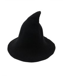 Witch Hat Diversified Along The Sheep Wool Cap Knitting Fisherman Hat Female Fashion Witch Pointed Basin Bucket for Halloween313762173053