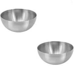 Bowls 2 Count Stainless Steel Salad Bowl Kitchen Accessory Gold Dinner Plates Thicken Container Multi-function Snail Noodles