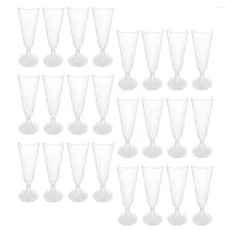 Disposable Cups Straws 40 Pcs Plastic Goblet Glasses Cocktail Goblets Flutes Party Bar