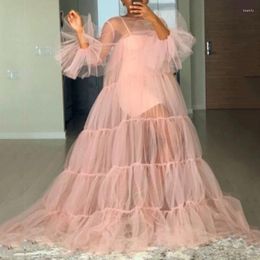 Casual Dresses Women Dress Elegant Mesh Lace See-through Pleated Stitching Evening Party Flare Sleeve O-Neck Loose Wedding