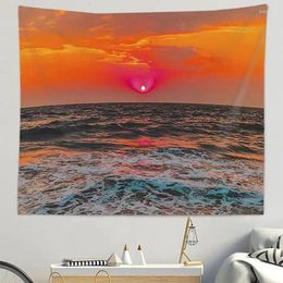 Tapestries Pink Heart Sunset Tapestry Wall HangingOrange TapestrySea TapestryWall Hanging For RoomLandscape