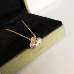 2024 V gold material luxury quality 10pcs pendant necklace with 1.5cm flowers wedding Jewellery gift WEB100 q5