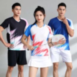 New Factory Selling Badminton Suit Short Sleeve Table Tennis Training Suit Sports Running Quick Drying Breathable Mens Womens Badminton Shirts