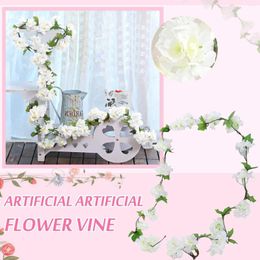 Decorative Flowers Long Vase Rattan Artificial Wedding Decor Home Bridal Decoration Wall Bouquet Wildflowers