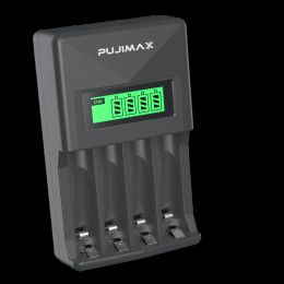 PUJIAMX AA/AAA Rechargeable Battery Charger LCD Display Portable Adapter USB Cable TypeC Batteries Interface Fast Charging Tool