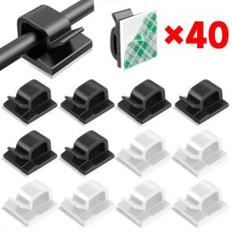 10/40Pcs Cable Organizer Clip Cable Management Self-Adhesive Cord USB Charging Data Lines Bobbin Winder Wall Mounted Wire Holder