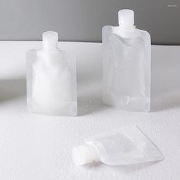 Liquid Soap Dispenser 5/10pcs Portable Travel Fluid Makeup Packing Bag Transparent Flip Cap Packaging Plastic Stand Up Spout Pouch 100 ML