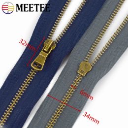 Meetee 2/5/10Pcs 5# Metal Zippers Open-End Zipper 40/50/60/70/80cm Sewing Zips for Backpack Purse Jacket Repair Kit Material