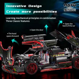 3333PCS Technical 1:8 Pagani Aeolus Imola Sport Car Building Blocks Assemble Bricks Speed Vehicle Toy Gift For Adult Kids