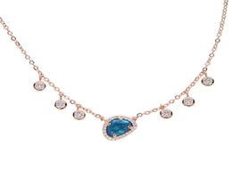 fashion jewelry chrimstams gift uneven gemstone blue white stone cz drop choker statement elegant women jewelry necklace5661990