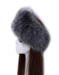 Winter Thick Fox Hair Circle Russian Hat y Headband Female Fur Headband Furry Headband Wide Headdress Ski Hat Accessories 2103291631301
