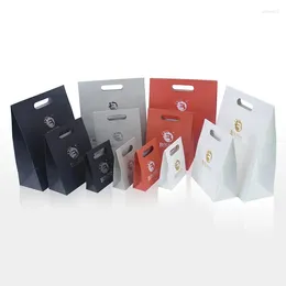 Gift Wrap 500pcs/Lot Custom Size And Logo Die-Cut Handle Paper Bag For Jewellery Shop Wedding Boutique Packing Shopping Small Business