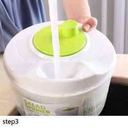 Vegetables Salad Spinner Lettuce Leaf Vegetable Dehydrator Washer Crisper Strainer For Washing Drying Leafy Design For Washing