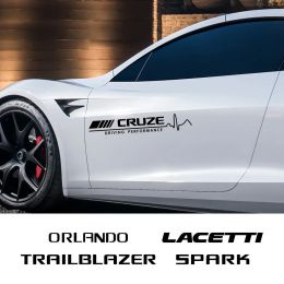 For Chevrolet BOLT Cavalier Colorado Corvette Cruze Lacetti Onix Orlando Silverado Spark Accessories 2PCS Car Door Side Sticker