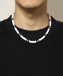 Choker TAUAM Summer White Black Color Soft Clay Beads Necklaces For Women Men Simple Minimalist Collar Jewelry Gifts3032354