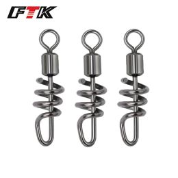 FTK 20Pcs Fishing Rolling Swivel Lock Pin Screwed Snap Fishing Lure Connector Crank Hooks Quick Buckle Fishing Accessories