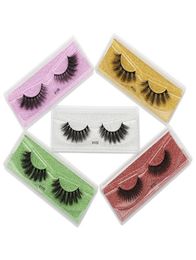 Faux 3D Mink Natural False Eyelashes Handmade Curly Lashes Eyelash Extension Makeup Dramatic lash 5 Colours Whole5723330