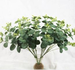 Whole 16 Heads Artificial Eucalyptus Leave bouquet 50cm height Artificial Flowers bouquet plastic Leaves Lysimachia leaf6909910