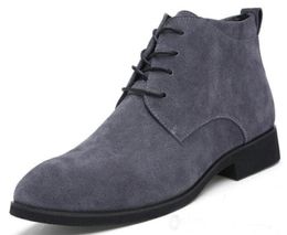 ness Chukka Mens Boots High Casual Shoes Outdoor Leather Mens Winter Shoes Male Black Grey90582692332699