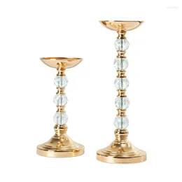 Vases European Acrylic Beads Flower Rack Gold Metal Vase For Wedding Party Table Centrepiece Home El Decoration Stand