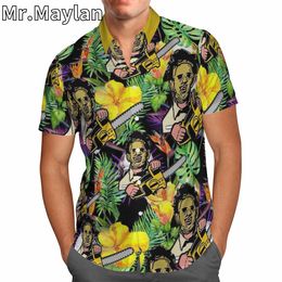 Cosplay Halloween Costume GHOSTBUSTERS 3D Hawaiian Summer Beach Men Shirts Short Sleeve Shirt Street Oversized 5XL Chemise Homme
