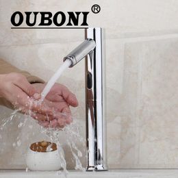 Bathroom Sink Faucets OUBONI Automatic Hands Touch Faucet Free Sensor Mixer Tap Modern Design