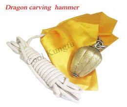 Meteor hammer brass Dragon carving hammer Chinese Kungfu martial art7606761