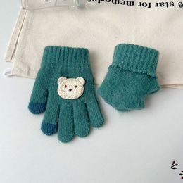 Knitted Kids Gloves Cute Thick Warm Winter Autumn Children Mittens Outdoor Sports Elastic Full Finger Gloves