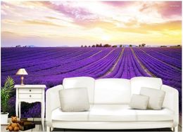 Wallpapers 3d Wallpaper For Room Home Decoration Purple Lavender Flower Field Landscape Pastoral