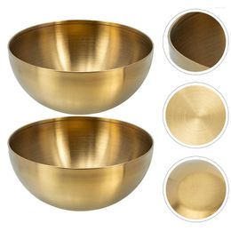 Dinnerware Sets 2 Pcs Pasta Salad Stainless Steel Bowl Container Soup Kitchen Accessory Home Rice Multi-function Toddler