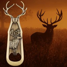LKKCHER Deer Antlers Beer Bottle Opener Original Bronze Reindeer Corkscrew Birthday Christmas Gift Stag Presents for Hunters Men