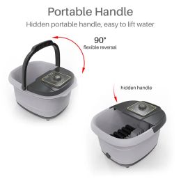 Pedicure Spa Foot Bath Machine Smart Thermostat With Heat 12 Rollers Rotating Pedicure Stone For Relieve Feet Pressure Gift