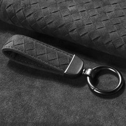 Key Rings High-Grade Suede Leather Car Key Chain Luxury Key Rings Holder Buckle Alcantara Bag Pendant Charms Best Gift for Christmas Xmas 240412