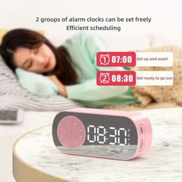 Smart Stereo Speaker Alarm Clock Mirror Digital Clock Home Desk Clocks Dual Alarm Support TF Card FM Radio HIFI Sound Quality