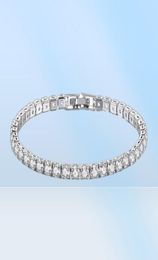 Link Bracelets Real Moissanite Tennis Bracelet For Women S925 Sterling Silver 4mm Diamonds Bangles Chains Fine Jewelry3667907